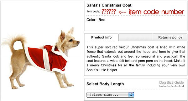 santa's dog coat outfit