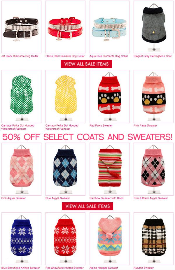 50% OFF CHIHUAHUA COATS SWEATERS COLLARS