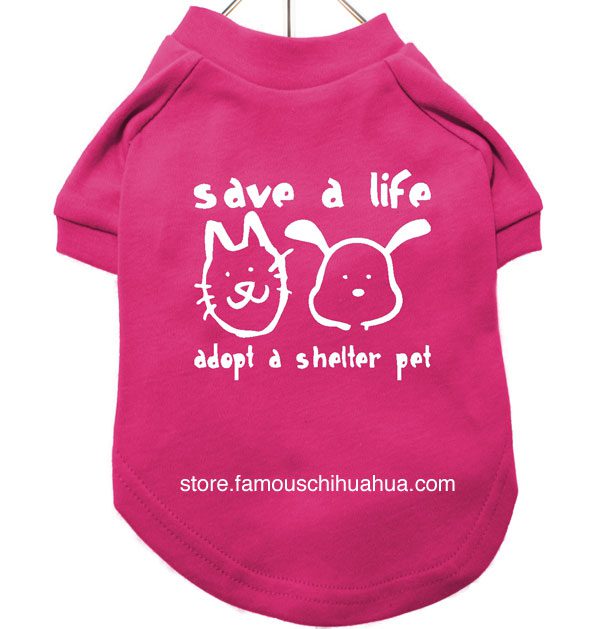 spread the word with a save a life, adopt a shelter pet dog shirt