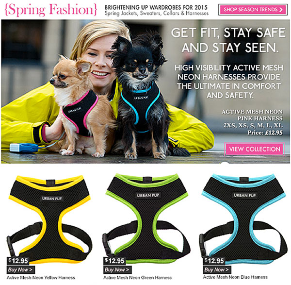 active mesh dog harnesses
