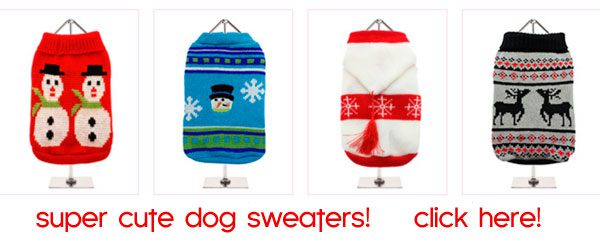 holiday dog sweaters