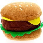 hamburger plush dog toy